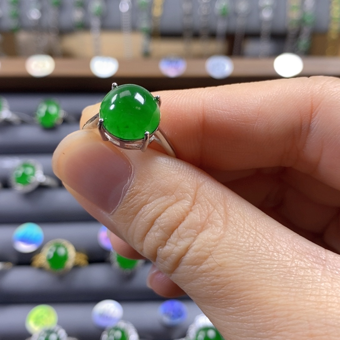 颈饰银S925镶嵌翡翠447号