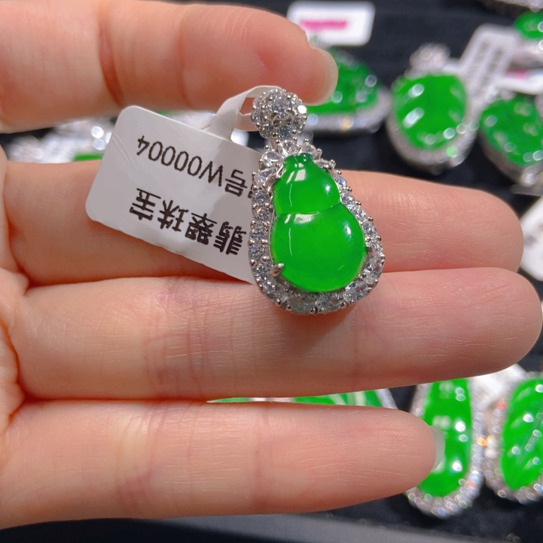 翡翠吊坠(不含链)银S925镶嵌