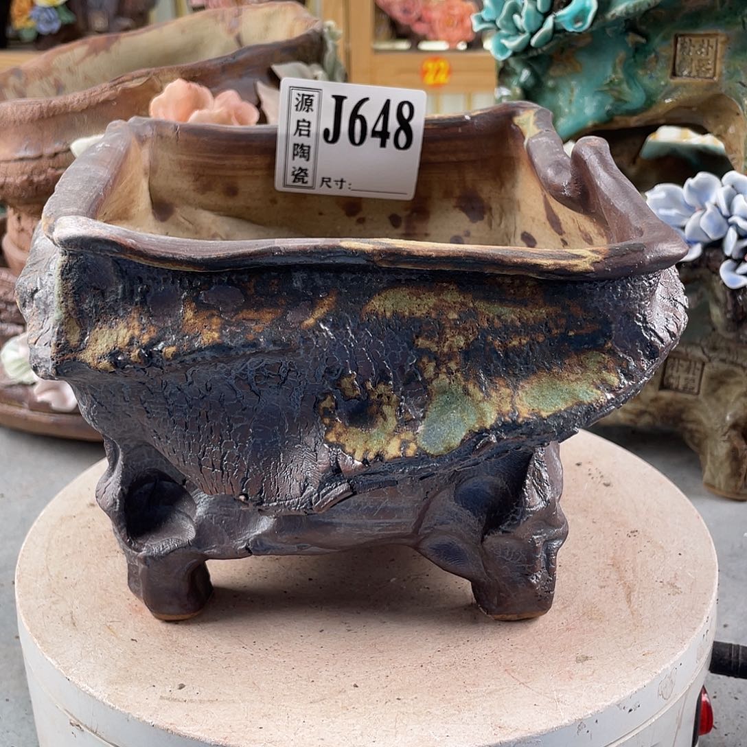 紫砂花盆景德镇陶瓷多肉648