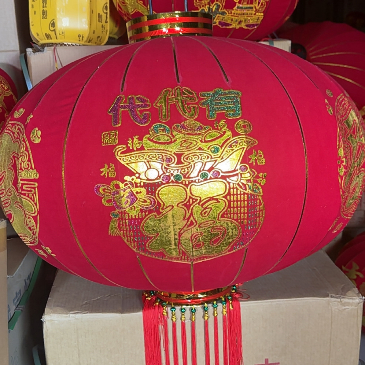 高档植绒大红灯笼户外防水防晒适合大门阳台喜庆装饰