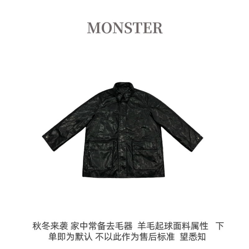 秋冬新品 大气高级 宽松版插肩袖绵羊皮鹅绒女外套B00418