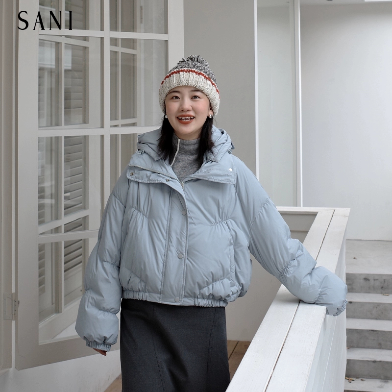 SANI女装冬季商场同款连帽立领鸭绒填充保暖羽绒服28D111YR0254