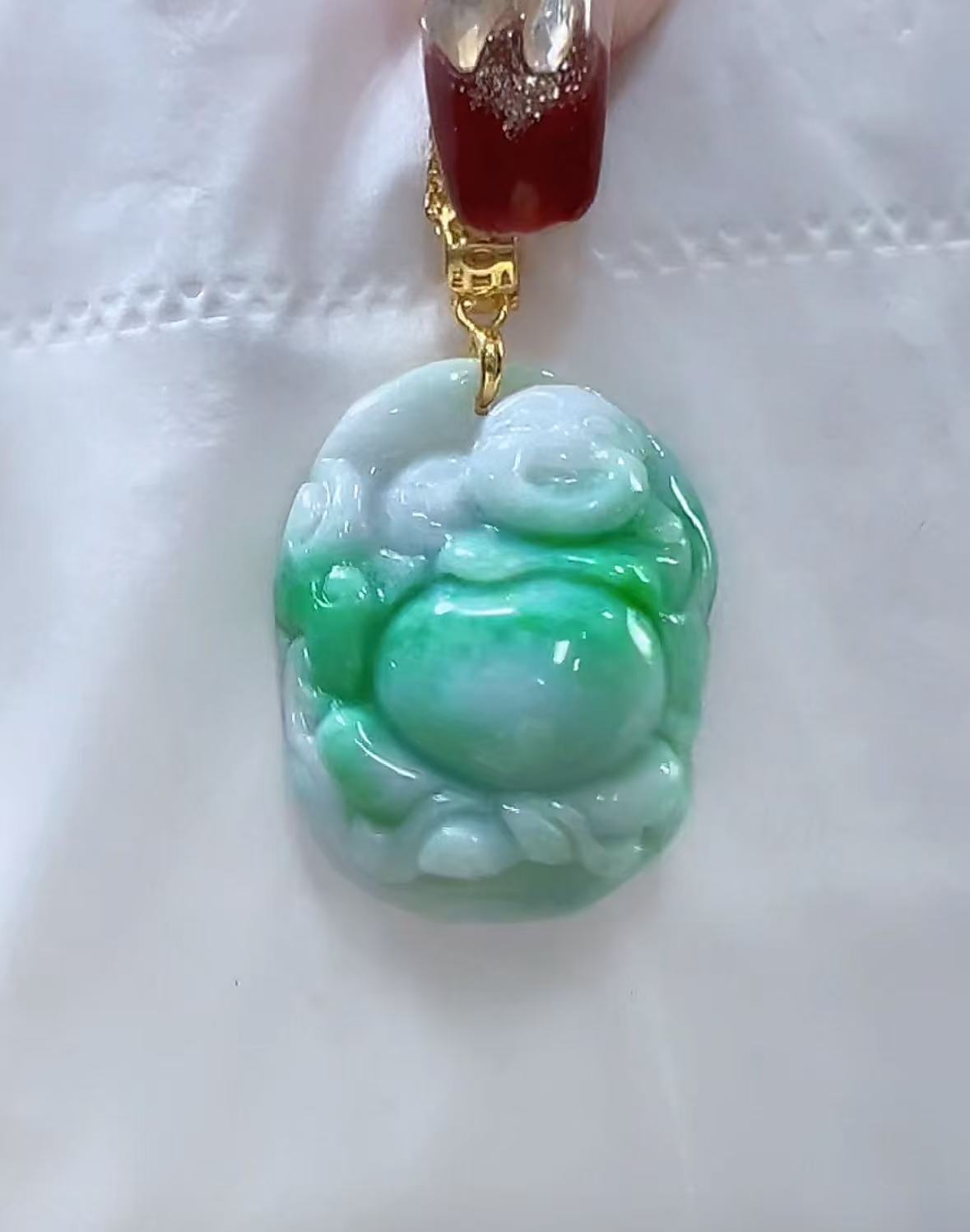 天然翡翠A货孤品吊坠123