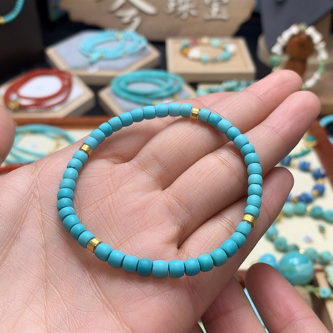 绿松石手链18K金镶嵌
