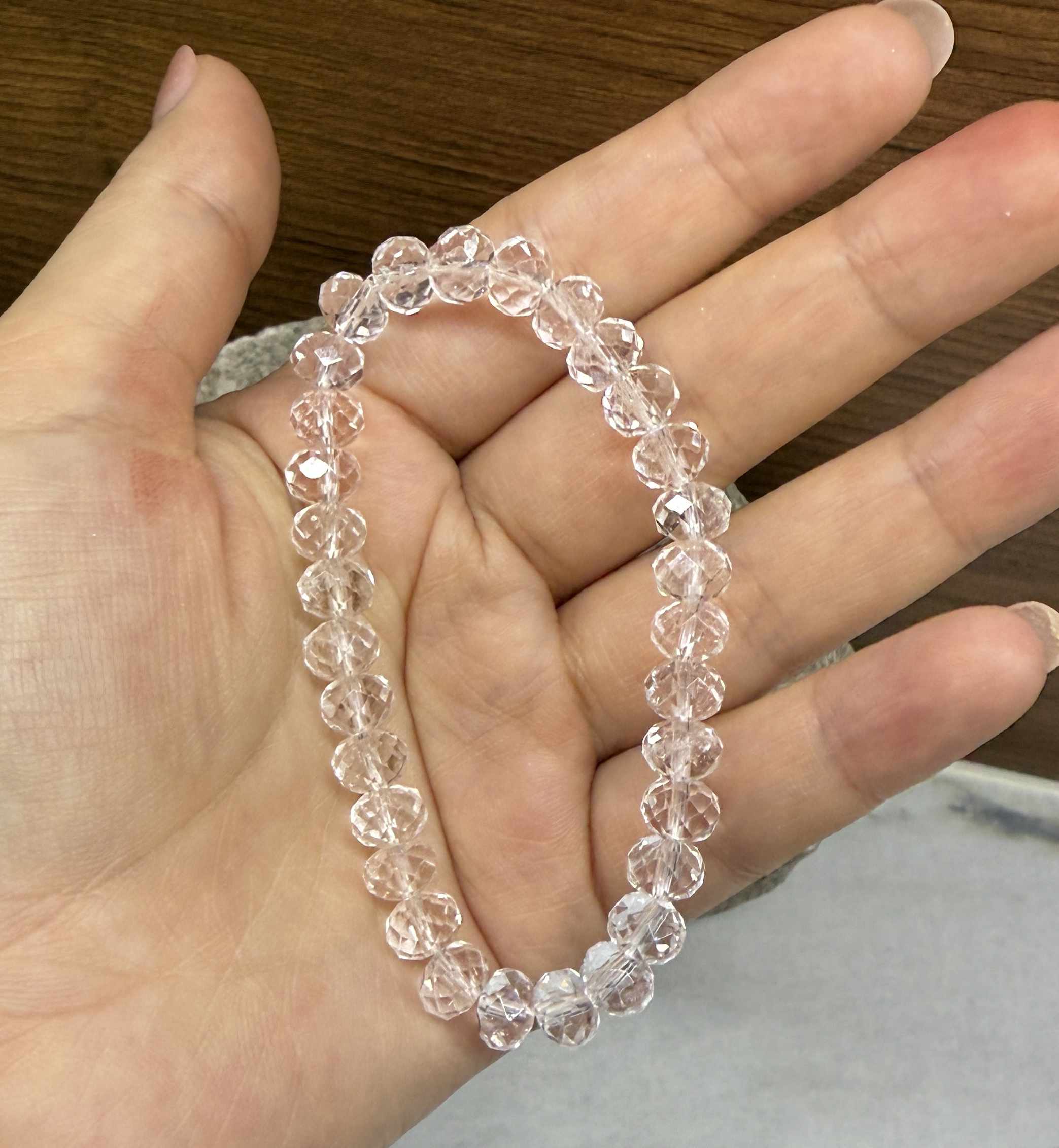 非金属仿水晶手链 透明水晶手串简约设计手串