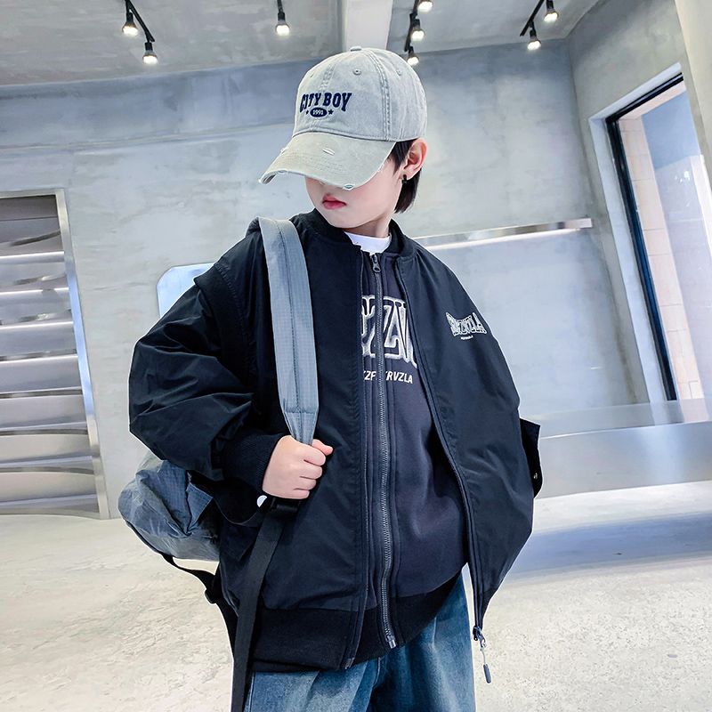 男童春秋韩系两件套棒球服男孩秋装酷帅夹克马甲外套K243TZ4678