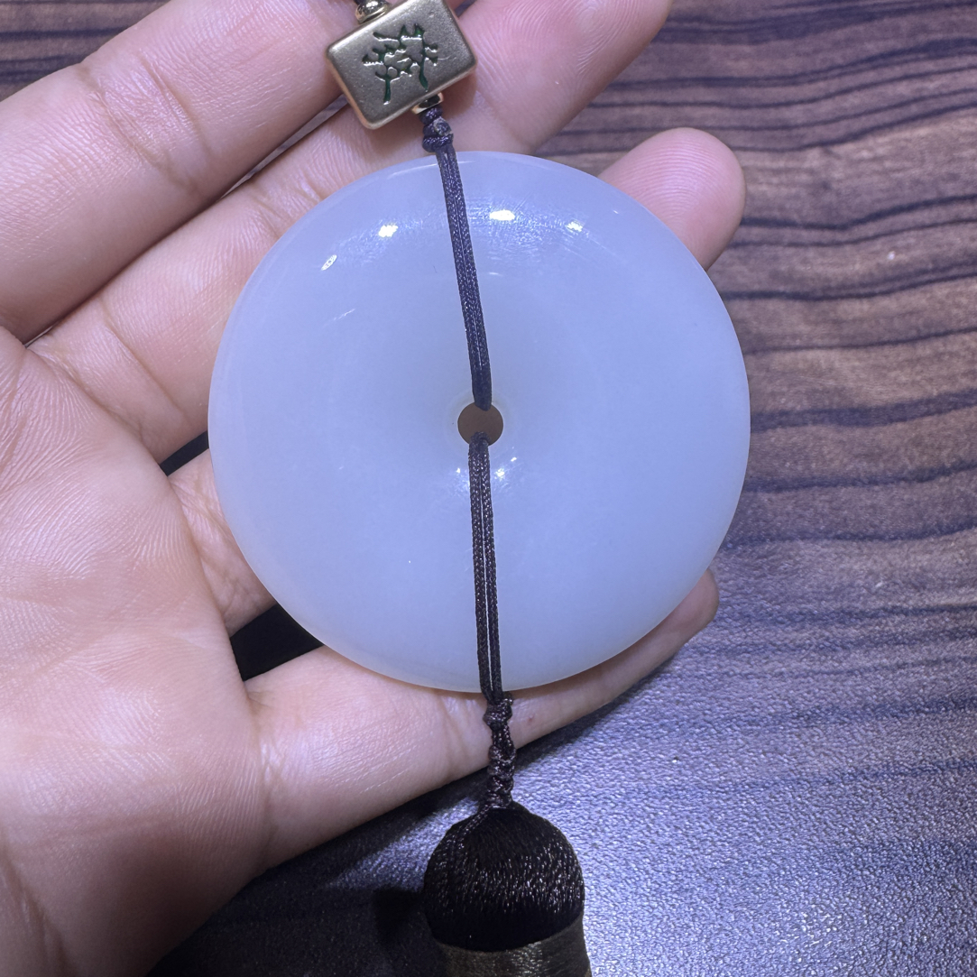 和田玉 平安扣手工雕刻