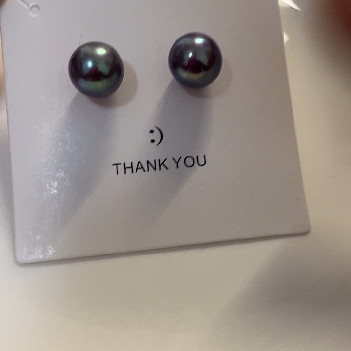 绿***萝耳饰银S925镶嵌淡水珍珠