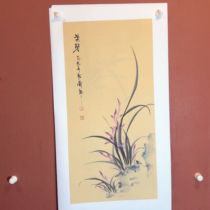 国画听兰老师花鸟