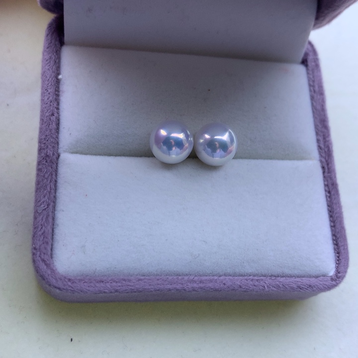 淡水珍珠耳饰18K金镶嵌嘉**宝