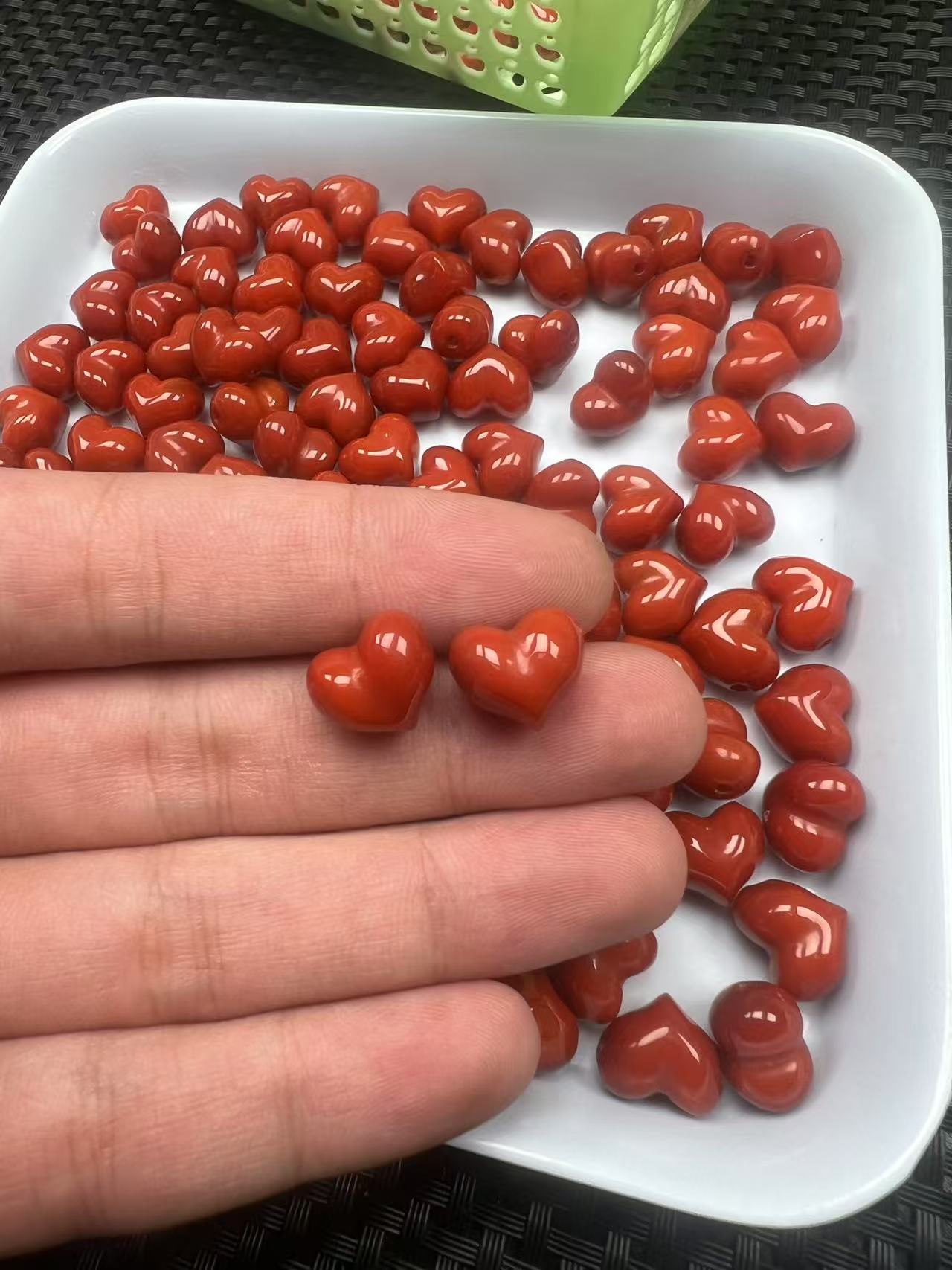 上下孔卡10*11mm屁桃两颗一组火焰纹单珠配饰