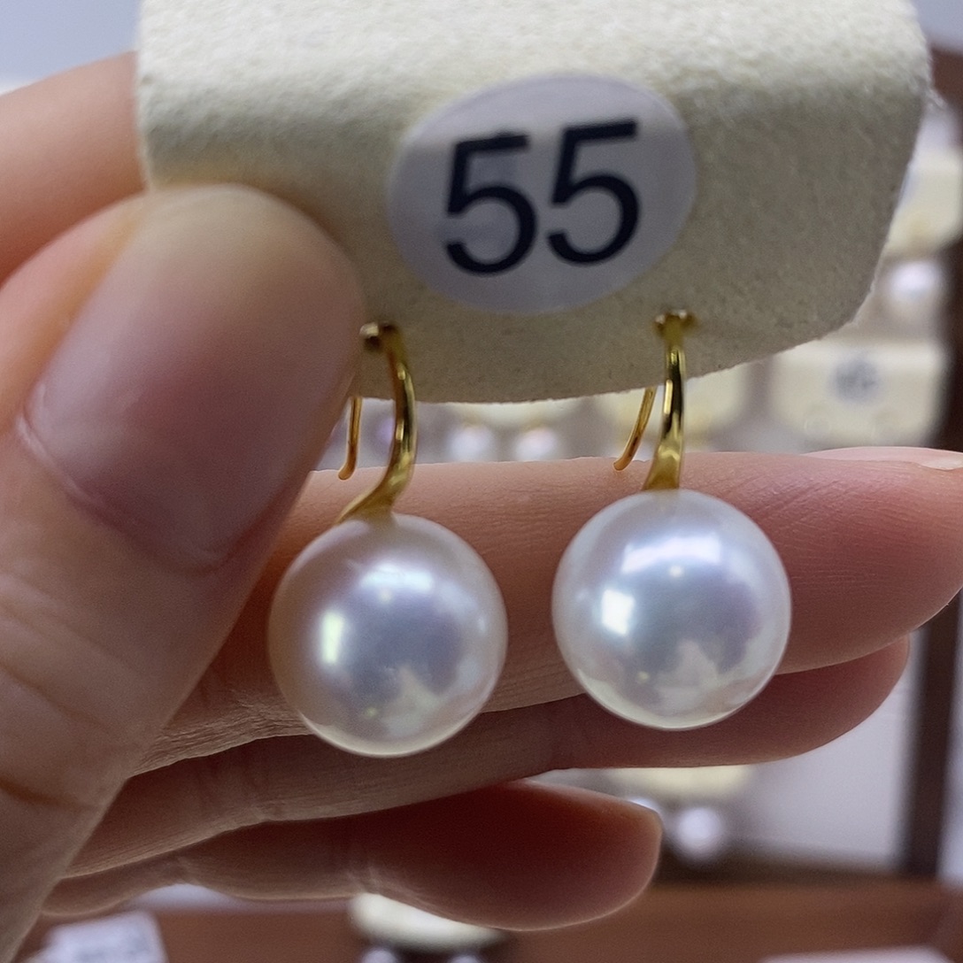 银S925镶嵌淡水珍珠耳饰