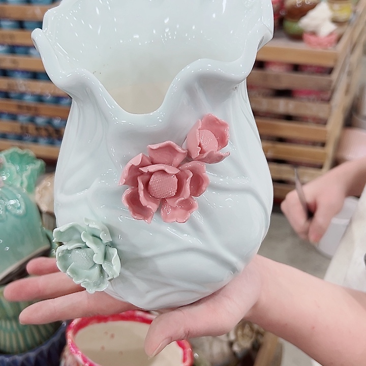 有孔.凑满10元发货多肉陶瓷花盆！