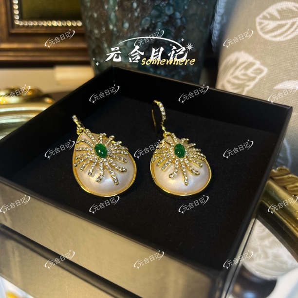 铜合金锆石耳饰 2025新款【青霰坠】水滴耳环轻奢镶嵌气质优雅耳钉