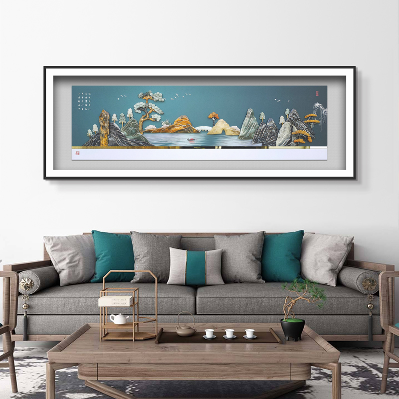 九头鸟手工玉雕画《江山如画》