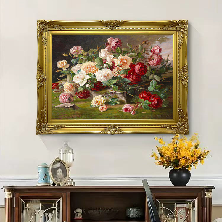 【玫瑰花】欧式花卉餐厅装饰画美式客厅玄关书房卧室床头挂画