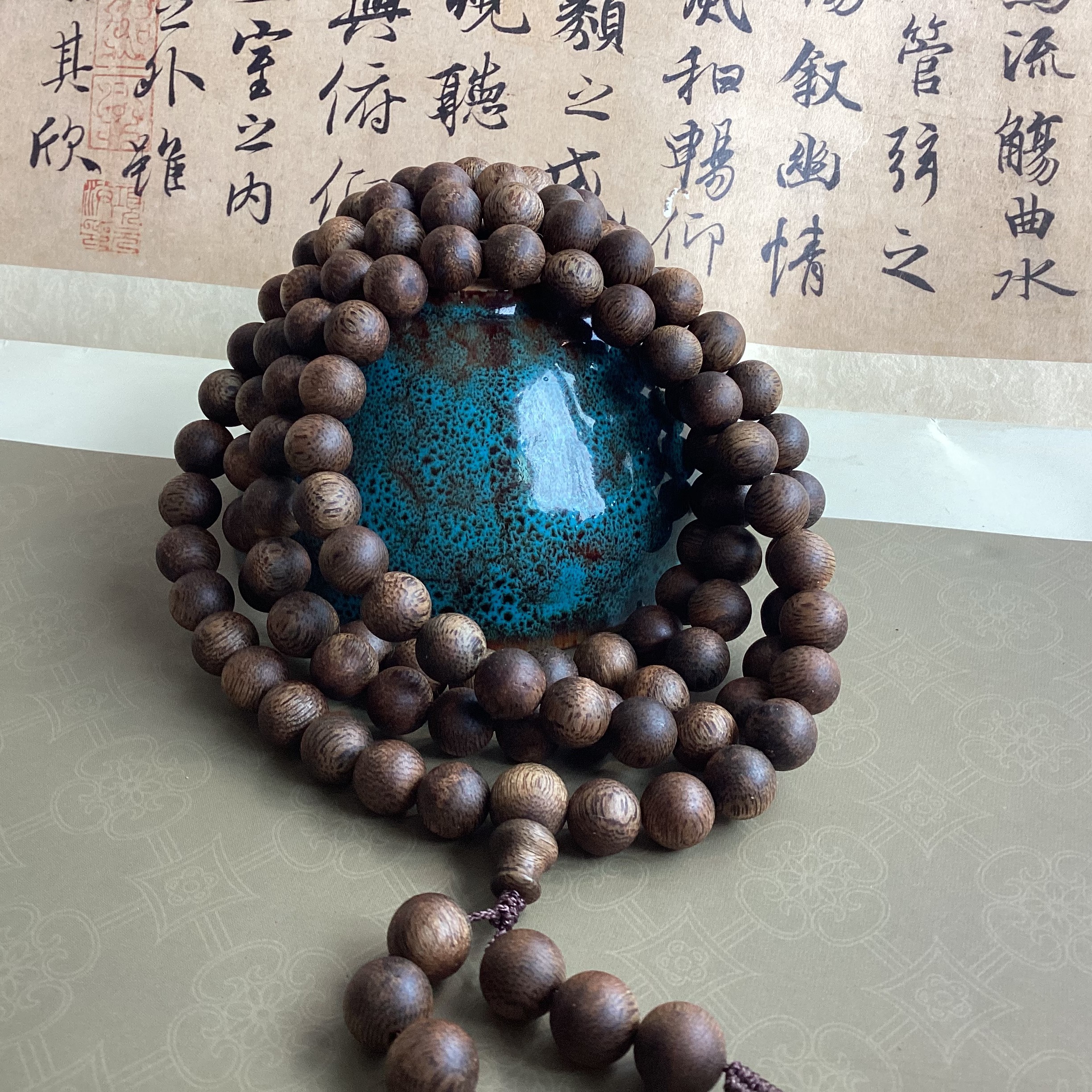 沉香海南乌身圆叶沉香0.9圆珠多圈40g多样性发货