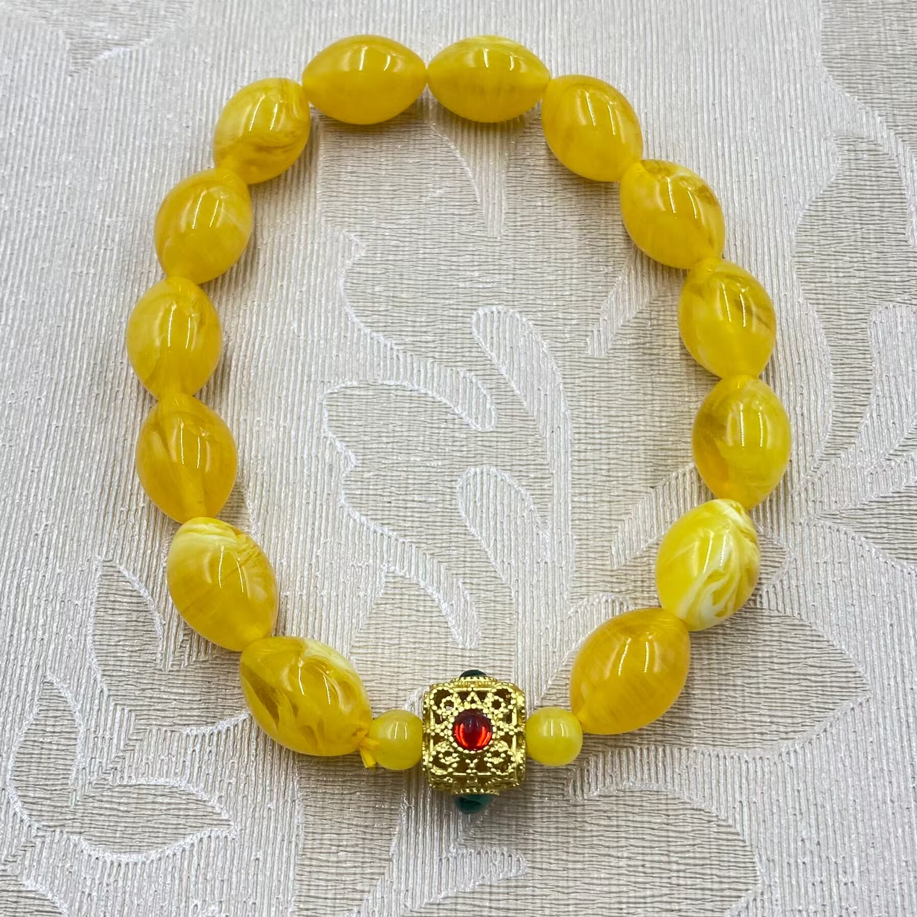 非金属珐琅手链 K5333  精致优选黄色椭圆手链经典时尚