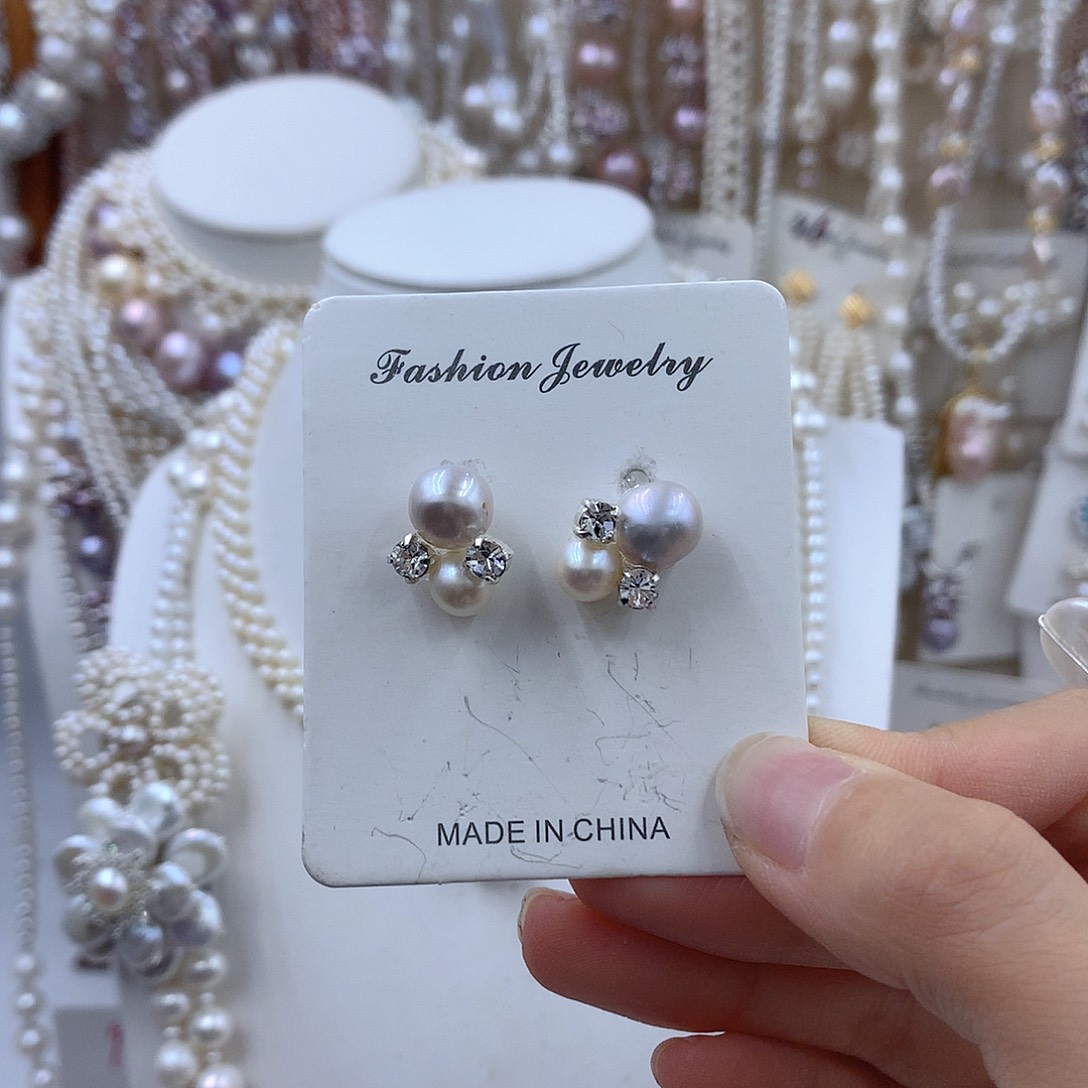 项链耳饰淡水珍珠银S925镶嵌