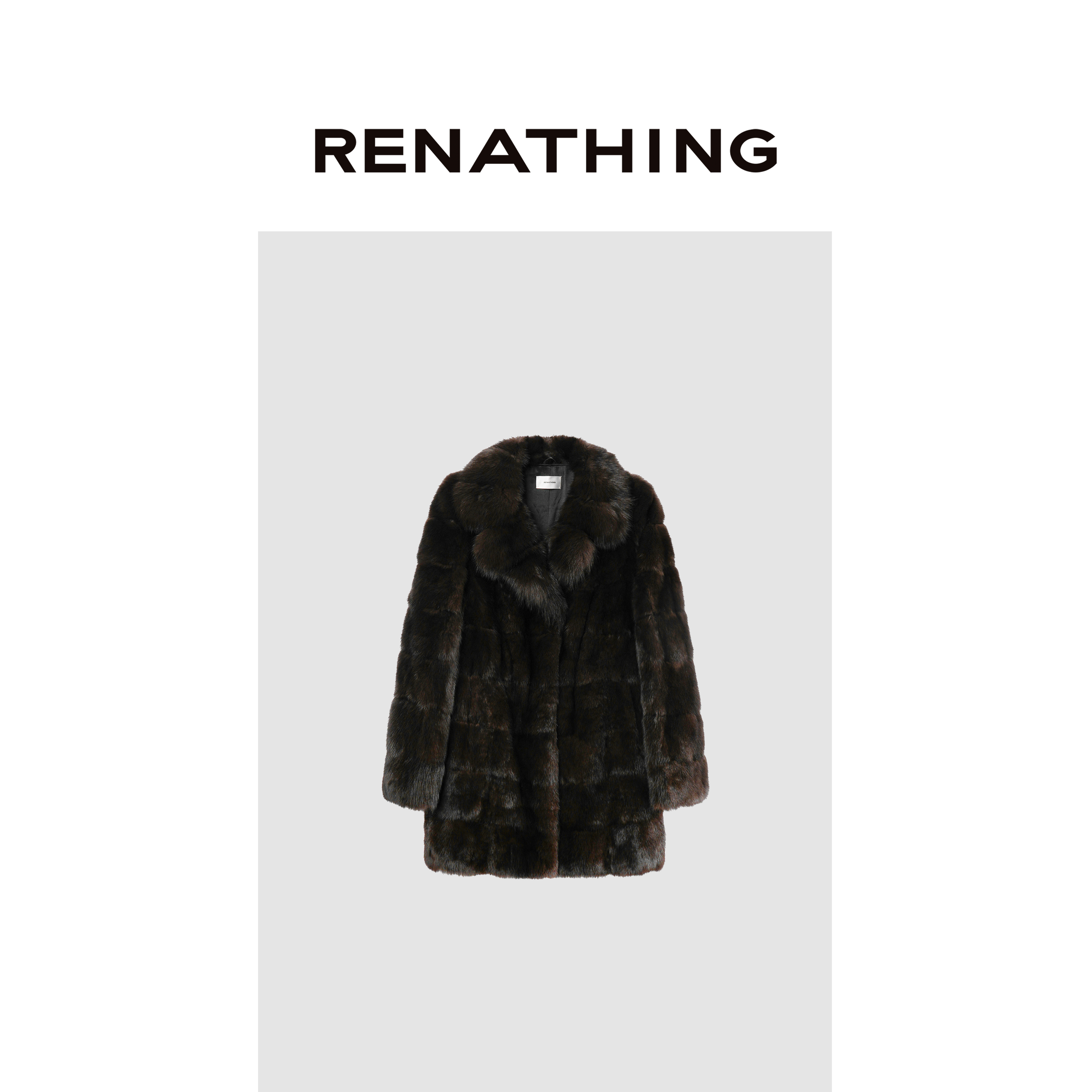 【RENATHING】奢雅拼接皮草外套