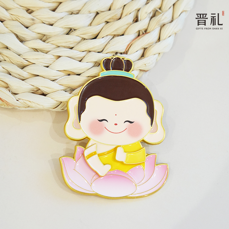 晋礼山西文创吉祥福宝宝趣味金属冰箱贴云冈石窟旅行纪念创意文创