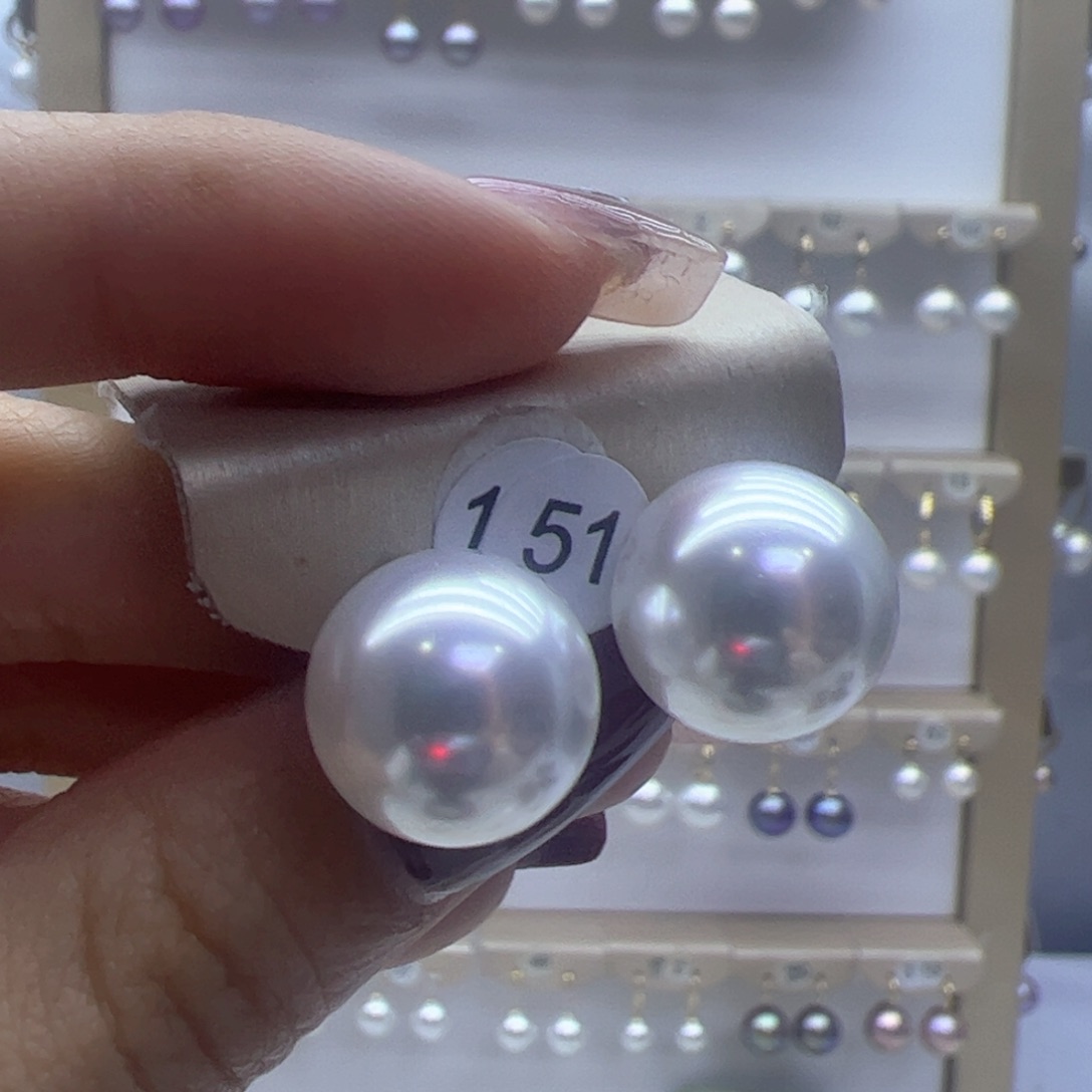 淡水珍珠耳饰18K金镶嵌