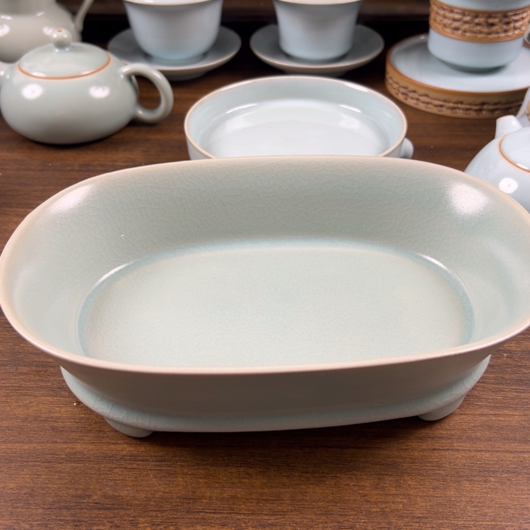 摆件瓷仿古釉水水仙盆微瑕