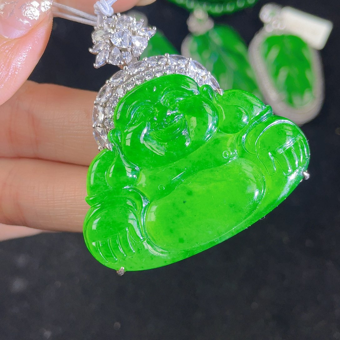 翡翠吊坠(不含链)银S925镶嵌