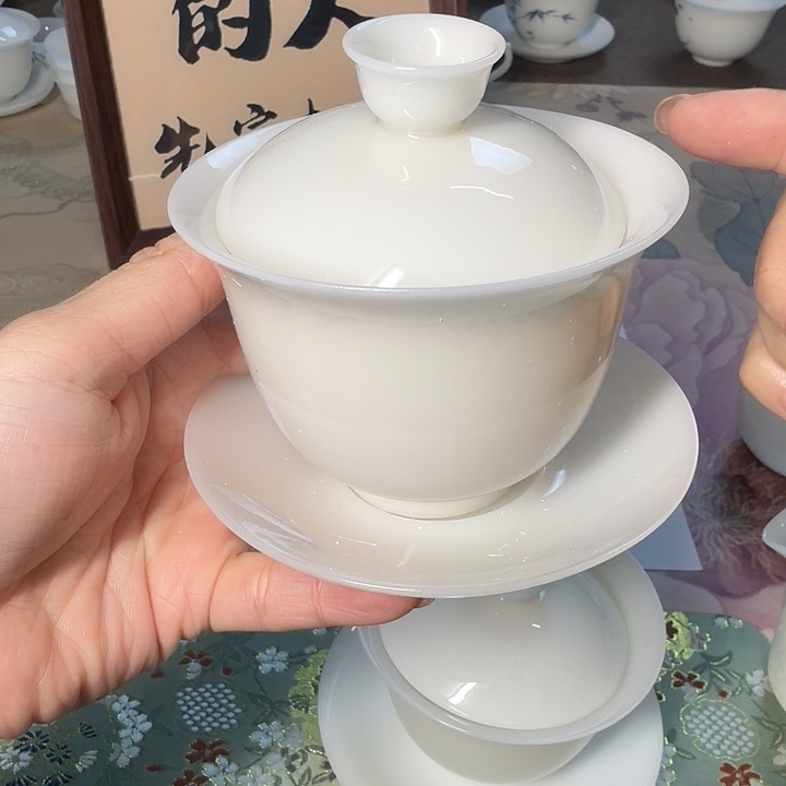 退回专场默认微瑕介意勿拍璞玉三才盖碗盖下180