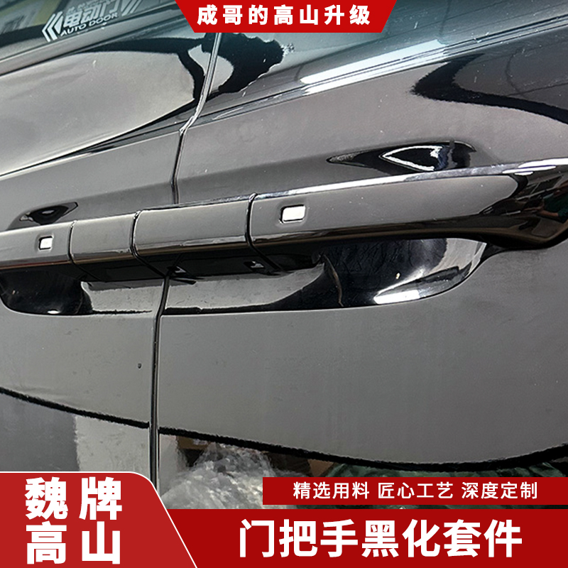 适用魏牌高山7/8/9门把手黑化贴防护防刮贴片外装饰外拉手改装
