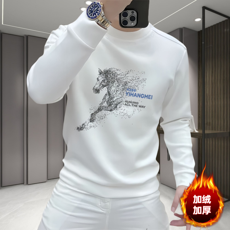 【官方正品】420g加绒卫衣男款2024新款印花长袖休闲百搭保暖秋冬潮
