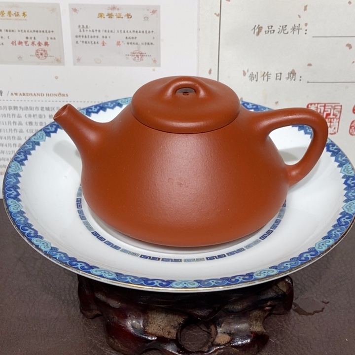 紫砂茶壶赵庄朱泥170