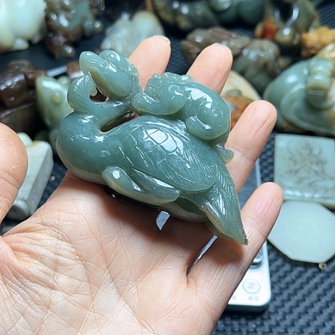 白玉菩提吊坠摆件