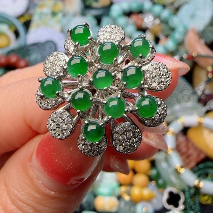 翡翠戒指合金天然A货75