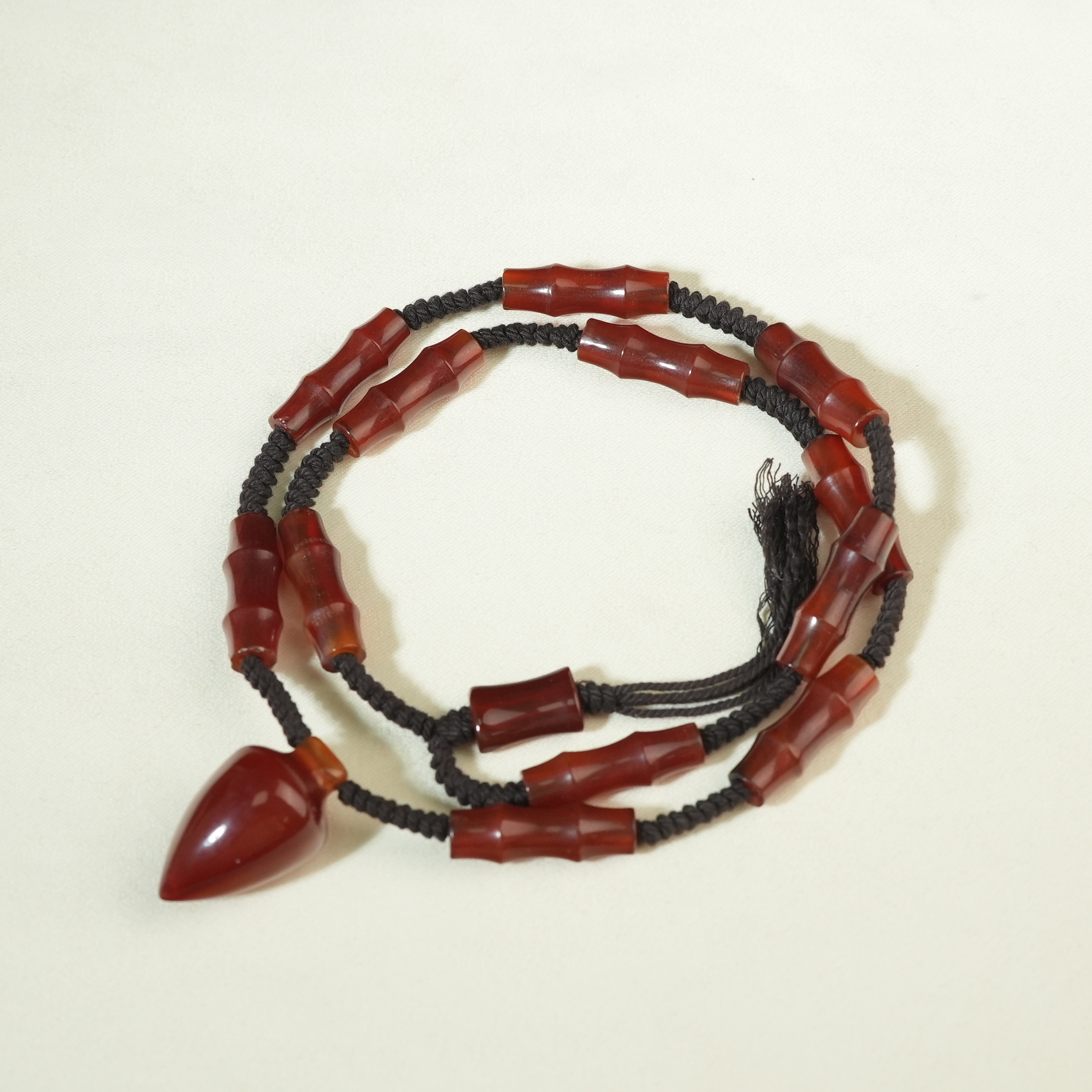 清代竹节型玛瑙项链【古珠精选】WDZC3A2501091037