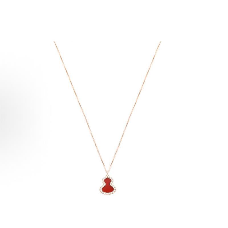 未使用 Qeelin     红小葫芦 玫瑰金项链