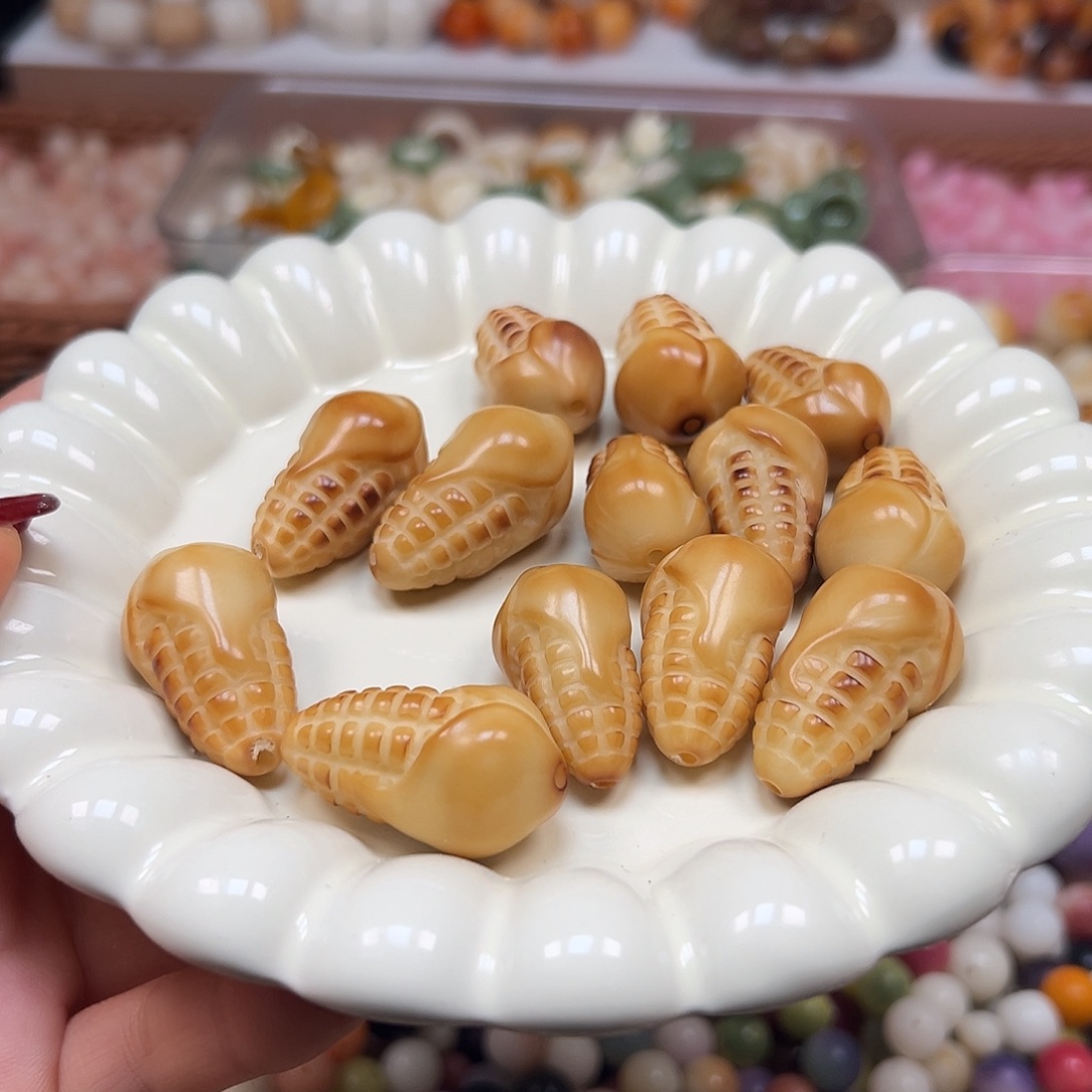 手串菩提根/象牙果微瑕炭烤大玉米13颗有裂卡30➕