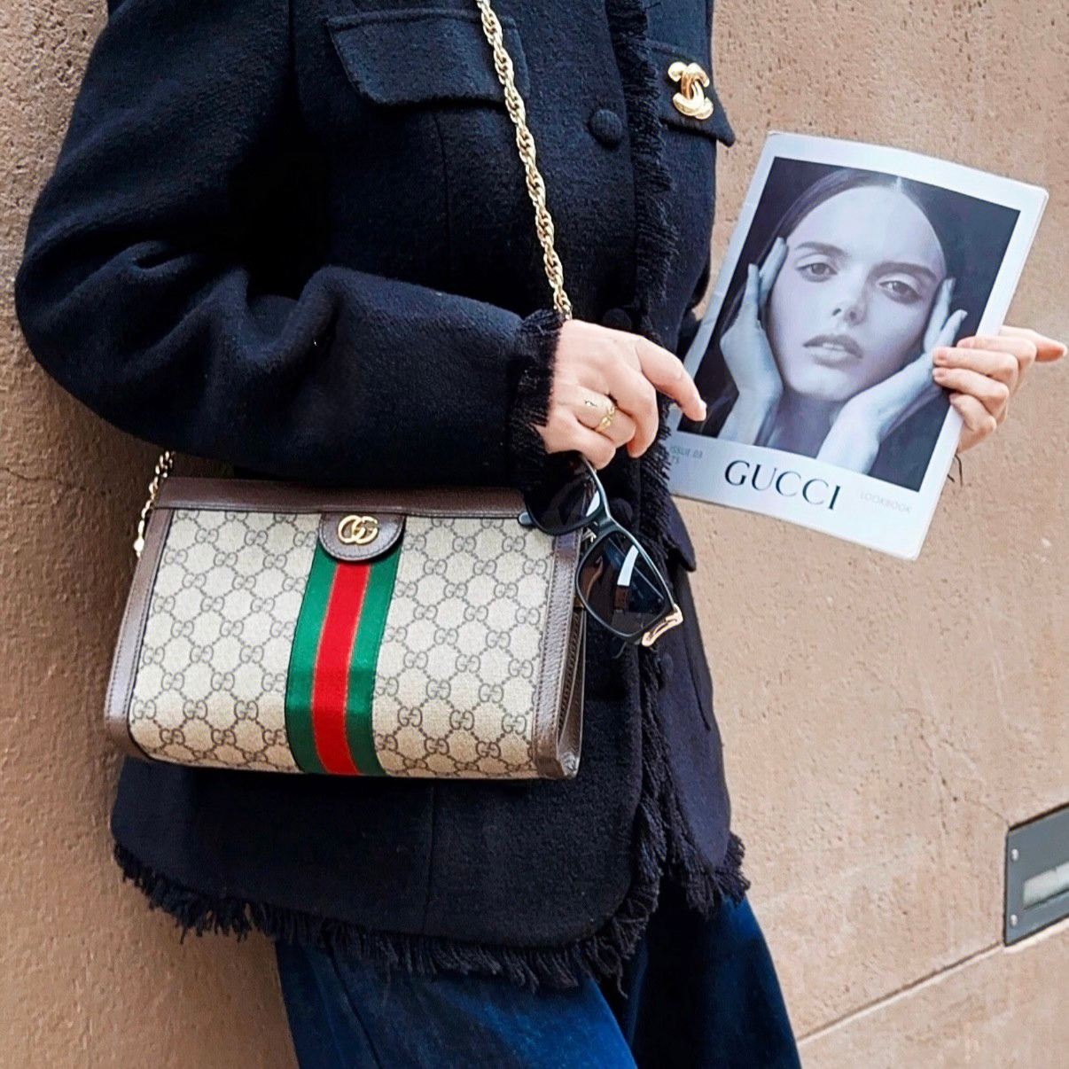 95新 GUCCI/古驰 ophidia夹子包斜挎包/SS1408