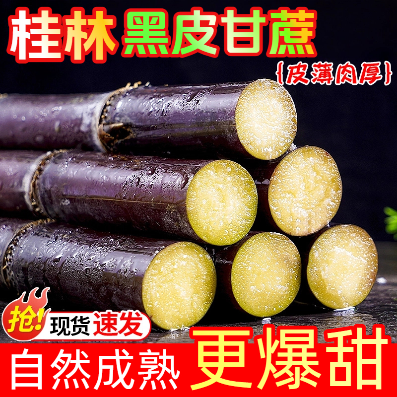 【产地严选】广西阳朔黑皮甘蔗水果甘蔗新鲜现砍广西甘蔗孕妇水果
