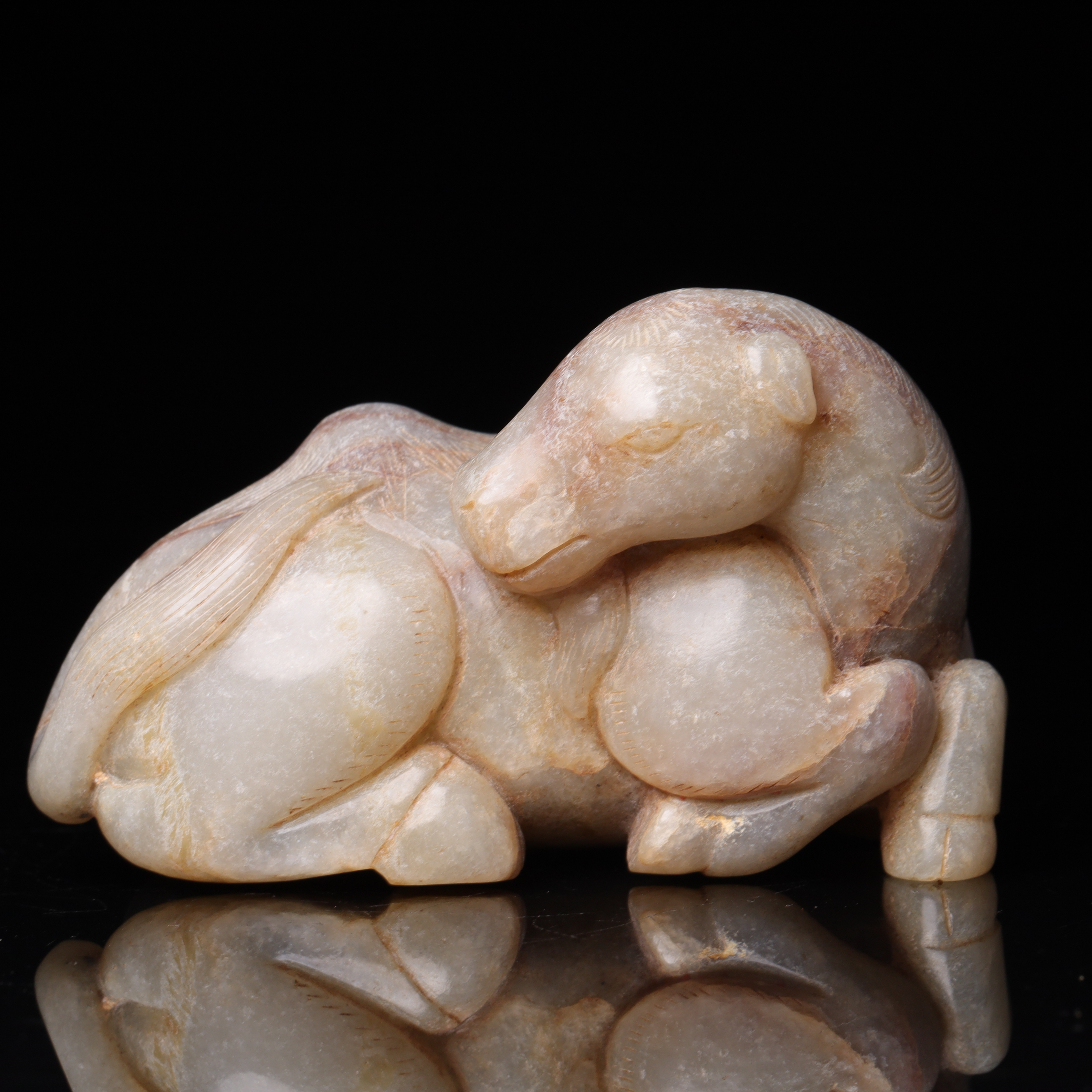 明代和田玉骆驼摆件