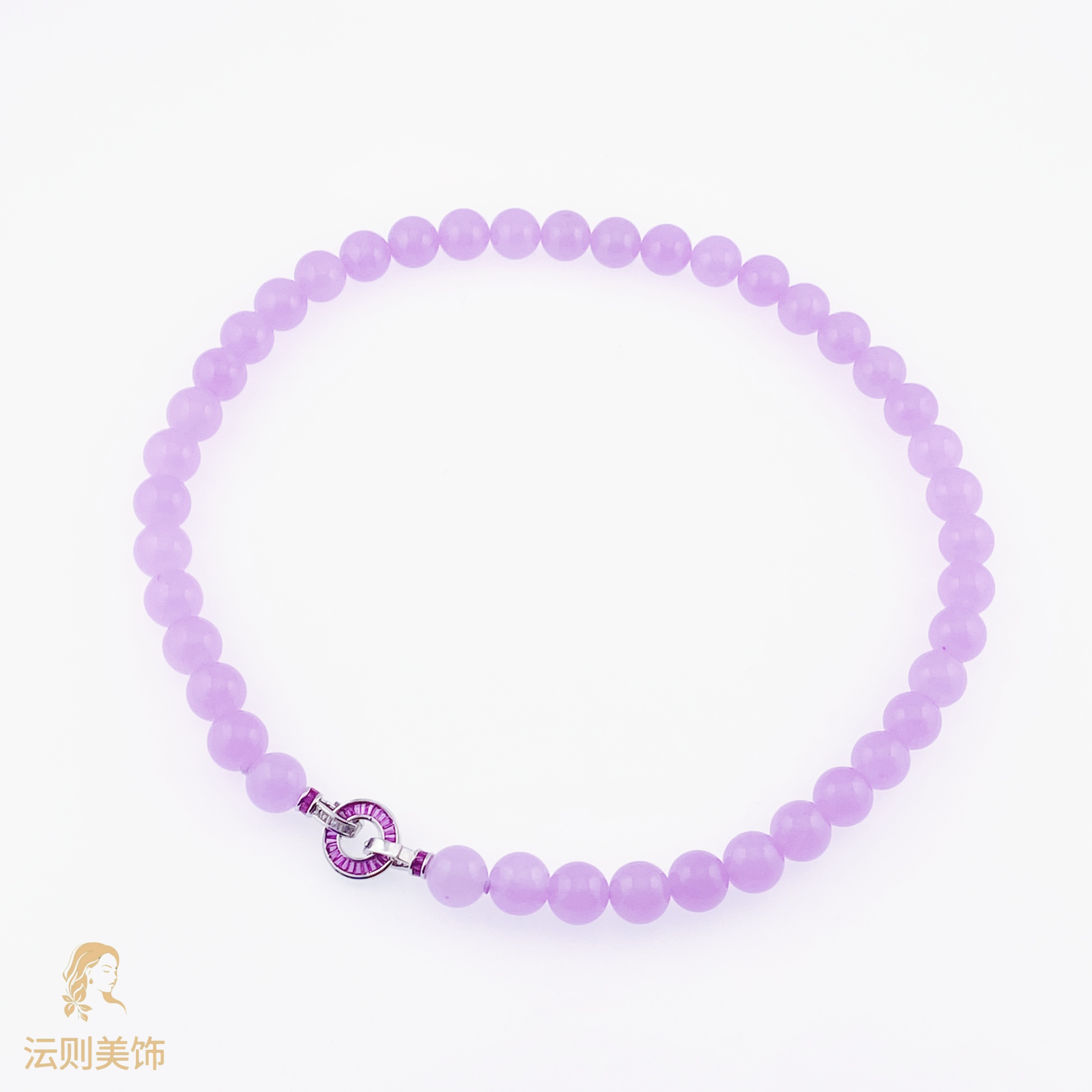 铜合金锆石项链 Y046瑞丽时尚百搭紫色珠珠项链