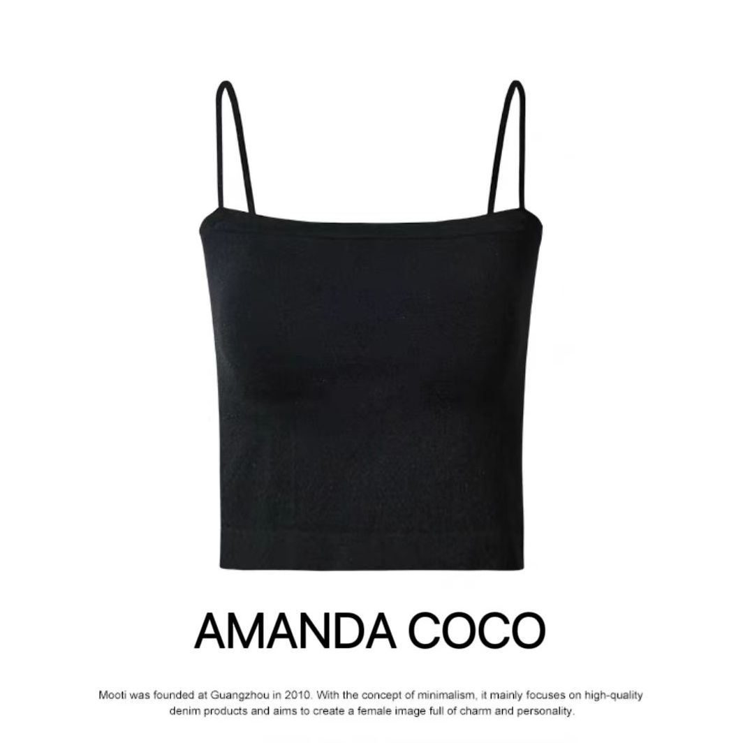 彩彩# 吊带背心新款带胸垫性感修身美背