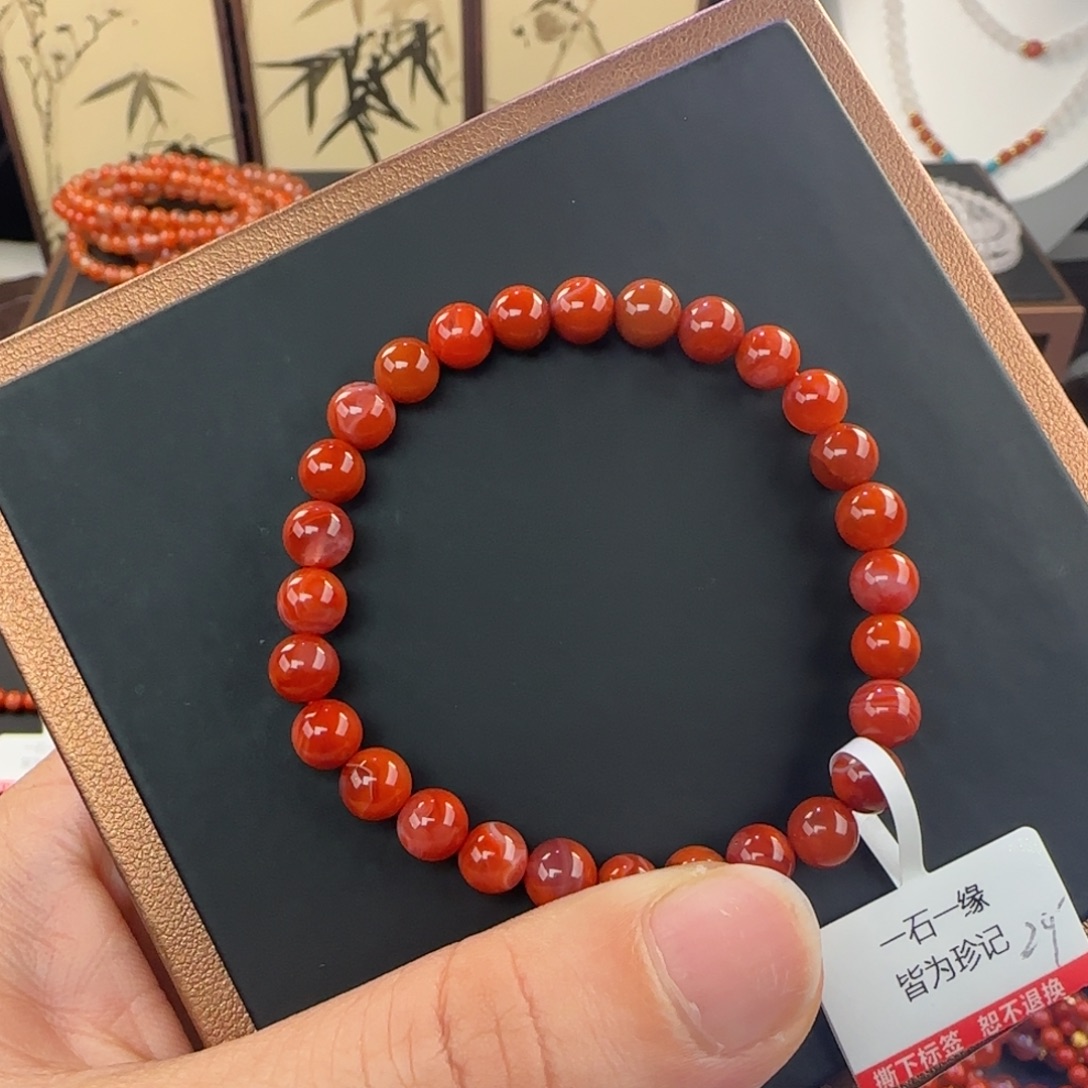 南红玛瑙未镶嵌手链