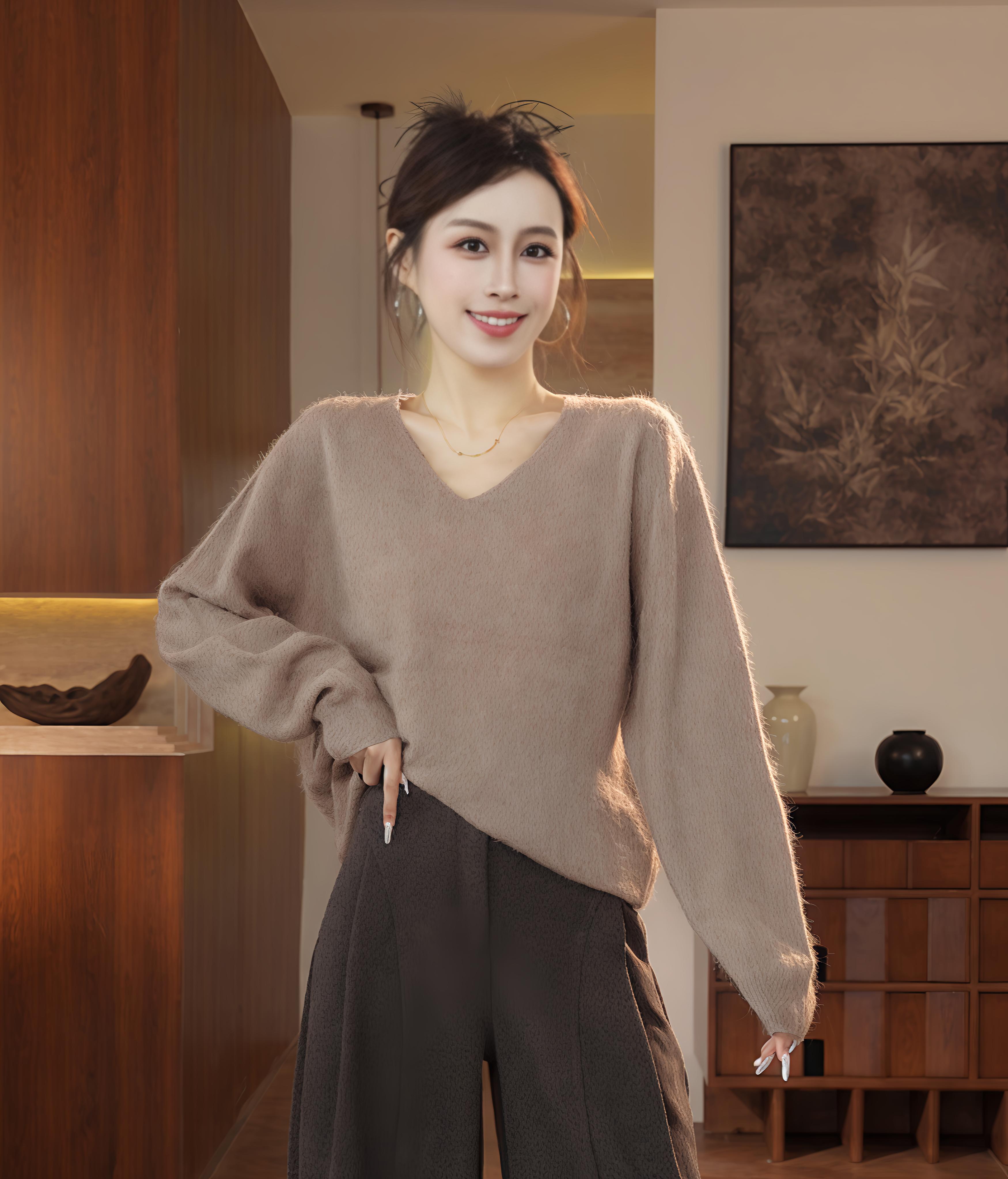  【羊毛衫】~2025冬季新款毛衣女款~高级简约宽松慵懒感穿搭时尚