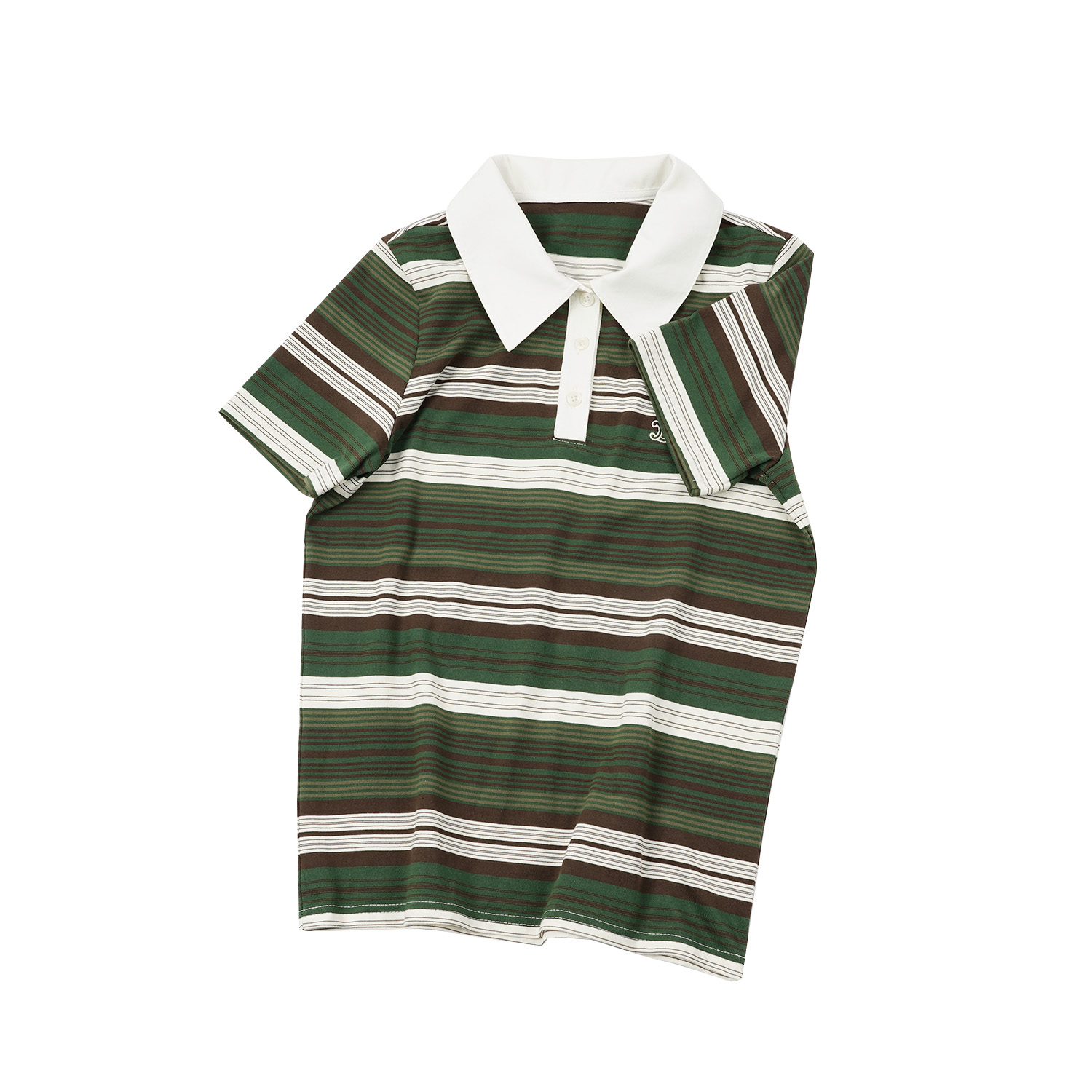 【条纹刺绣撞色短袖】MK5ZA0355