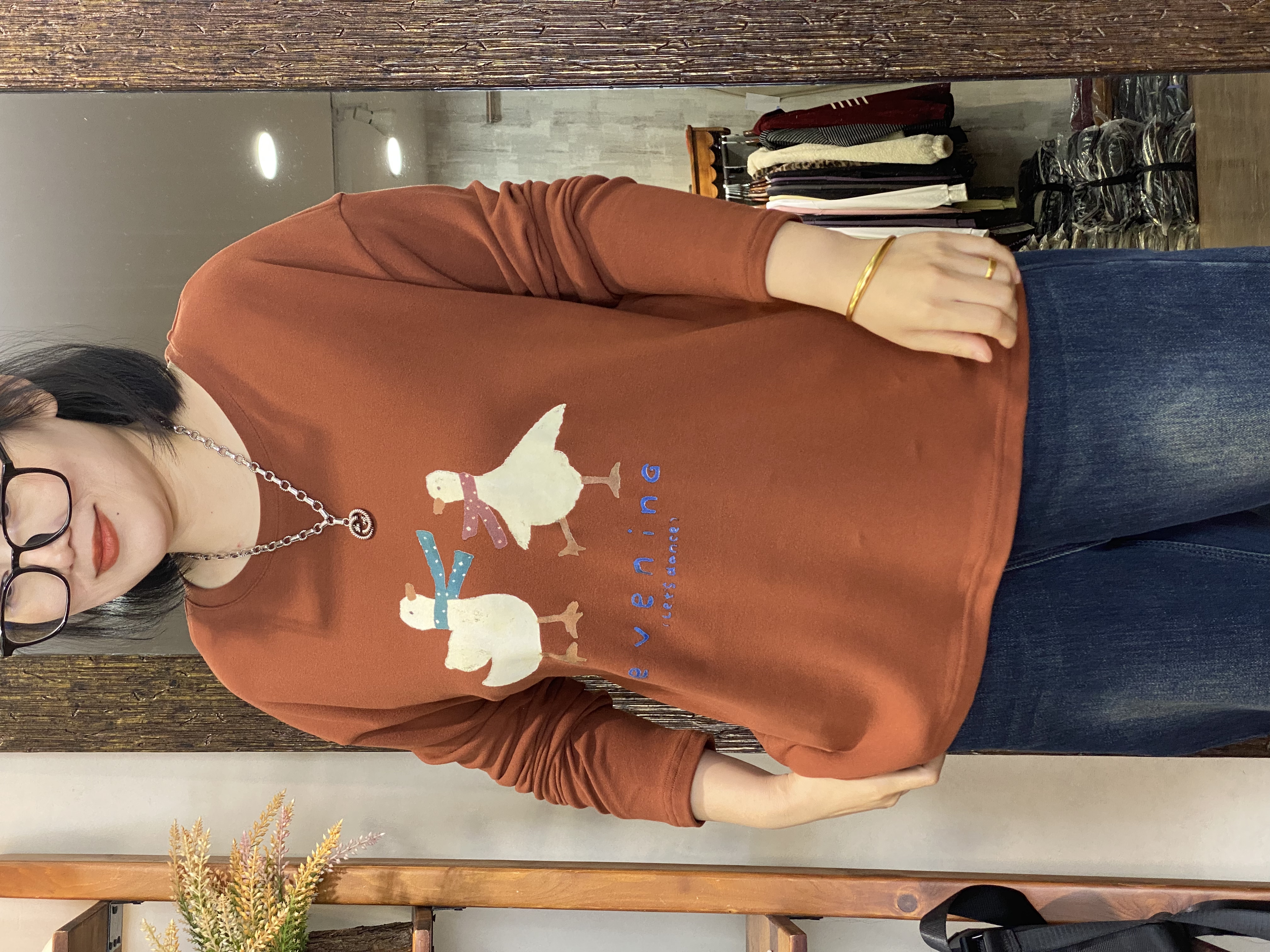 双面糯米绒卫衣-10803大码女装秋冬棉质胖MM宽松舒服文艺百搭