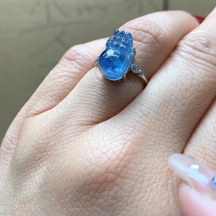水晶水晶戒指银S925镶嵌