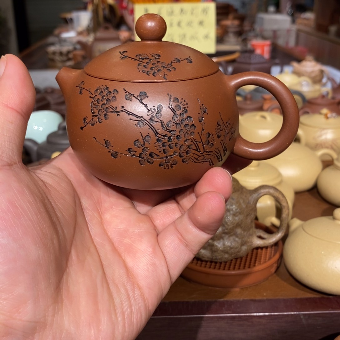 紫砂茶壶龙宝砂紫泥精工半手西施壶200cc