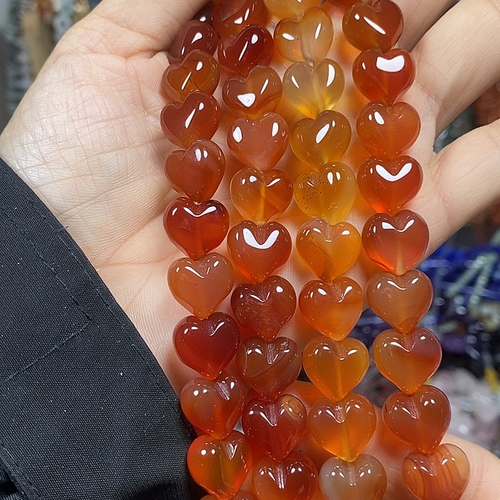 玛瑙/玉髓未镶嵌珠宝半成品玛瑙屁桃卡12mm15颗