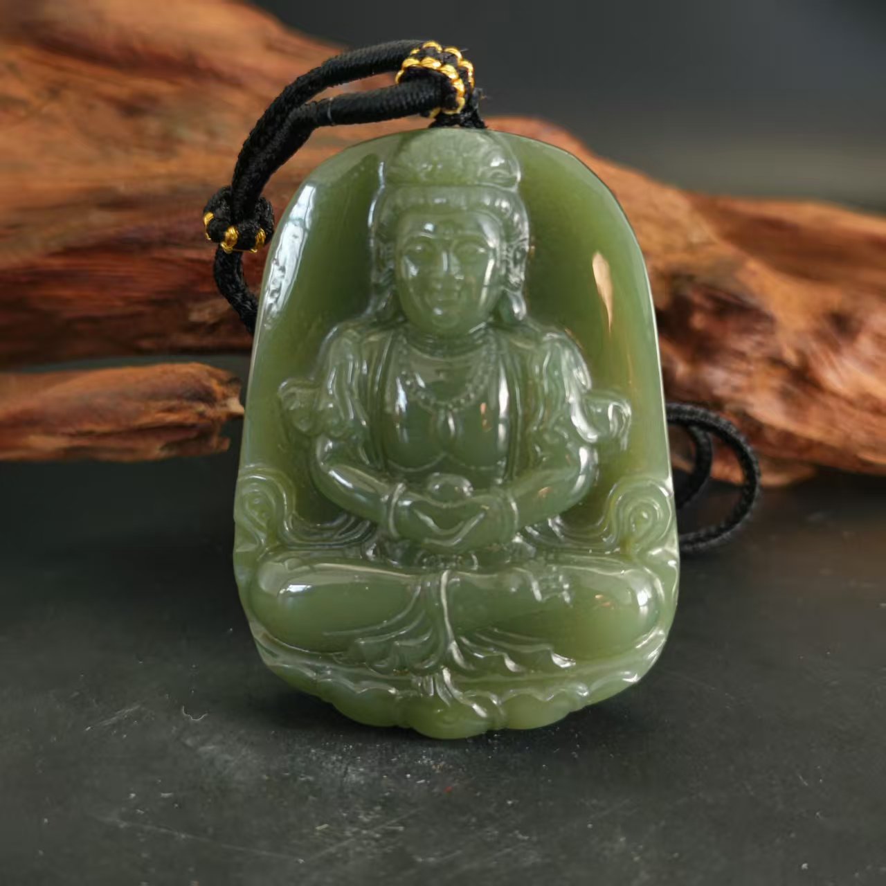 Q和田玉观音吊坠0059